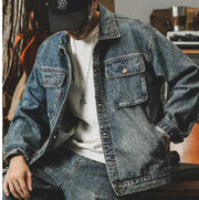 Men's Vintage Washed Denim Jacket for Spring 2023