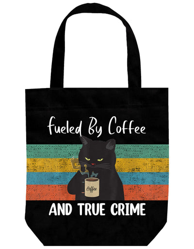 Funny Tote Bag - Black Cat Bag - Cute Cat Stuff - Black Cat Gifts for Cat Lovers Women - Cat Mom Gifts - Birthday Bags for Cat Lady Gifts - Book Tote - Large Reusable Cat Gift Bags (Black Coffee Cat)