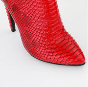 Crocodile Pattern High Heel Ankle Boots