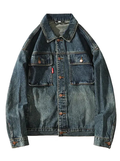 Men's Vintage Washed Denim Jacket for Spring 2023