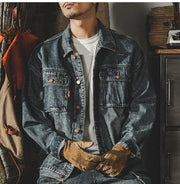Men's Vintage Washed Denim Jacket for Spring 2023