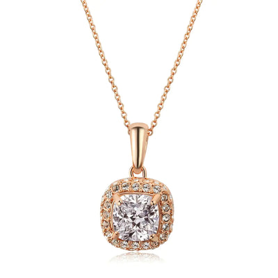 Trendy Square Chain Women's Pendant Necklace in Gold