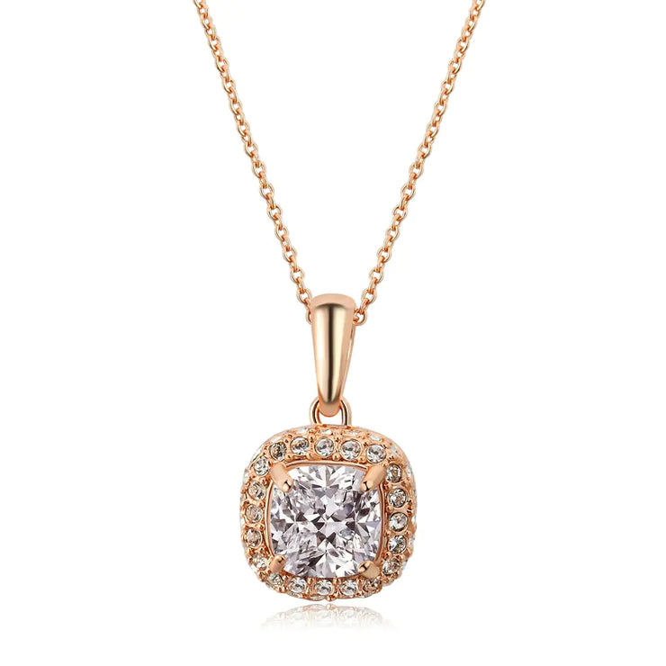 Trendy Square Chain Women's Pendant Necklace in Gold