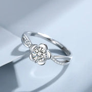 S925 Sterling Silver Peach Blossom Diamond Ring